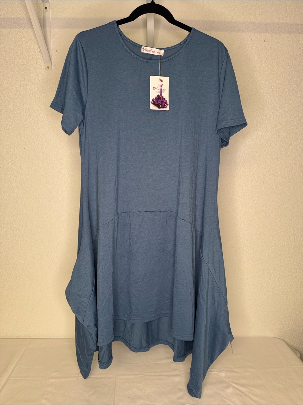 NWT Blue Handkerchief Bottom Tunic Top/Dress